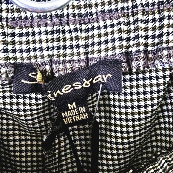 NWT Shinestar Houndstooth Elastic Waist Pull On Women's Dress Pants Size M - Picture 5 of 9